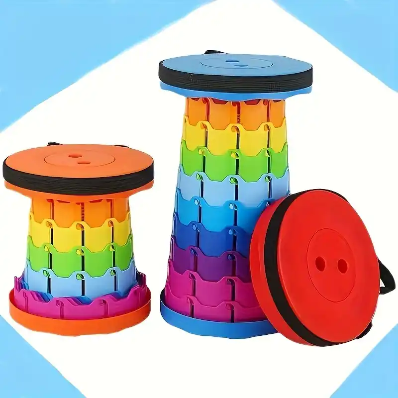 Ultra Lightweight Adjustable Rainbow Stool Portable Folding Chair For Outdoors