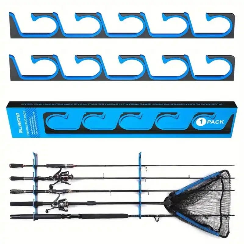 1pack H5 Wallceiling Mounted Horizontal Fishing Rod Holder Rack