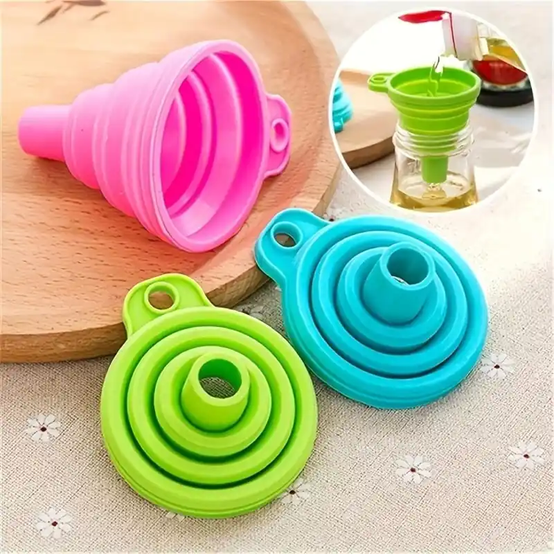Compact Foldable Telescoping Funnel Antisplash Kitchen Oil Pouring Tool