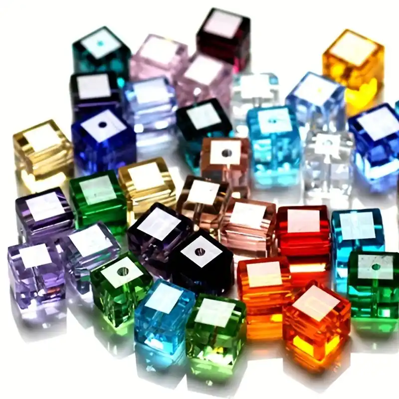 100pcs 4mm Cube Crystal Glass Beads For Diy Jewelry Making
