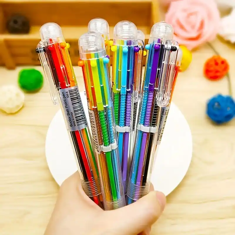 6color Gel Ballpoint Pen Set Multicolor School Stationery Markers
