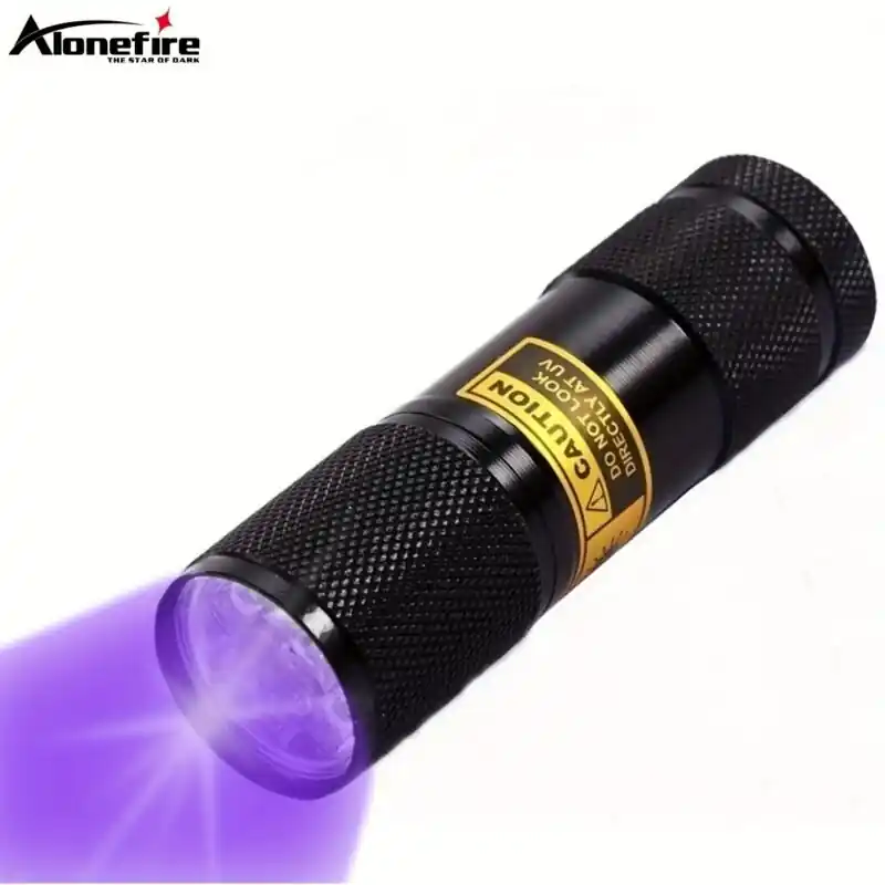 Alonefire 9 Led Uv Flashlight Pet Stains Money Mold Detector