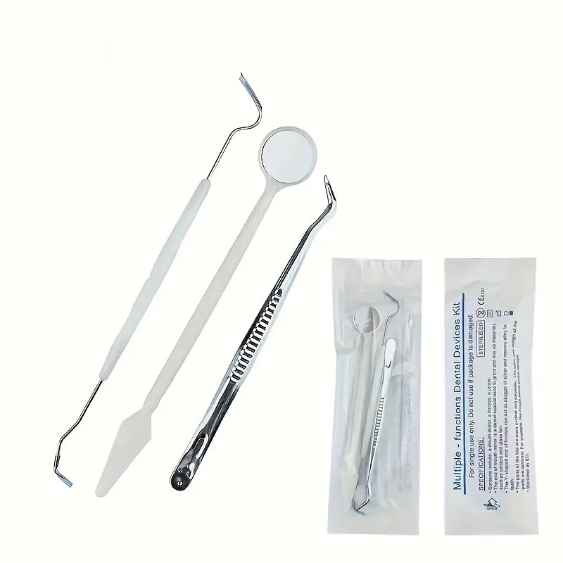 3pc Dental Hygiene Kit Plaque Remover Tartar Scraper Tooth Pick Mirror