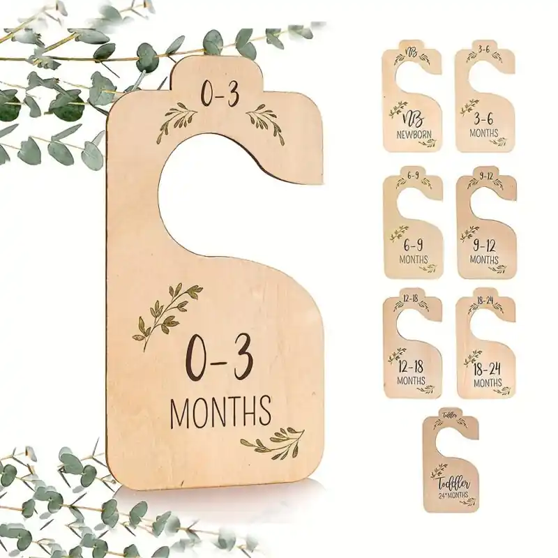 8pcs Wooden Baby Closet Dividers Newborn To 24 Months Organizer