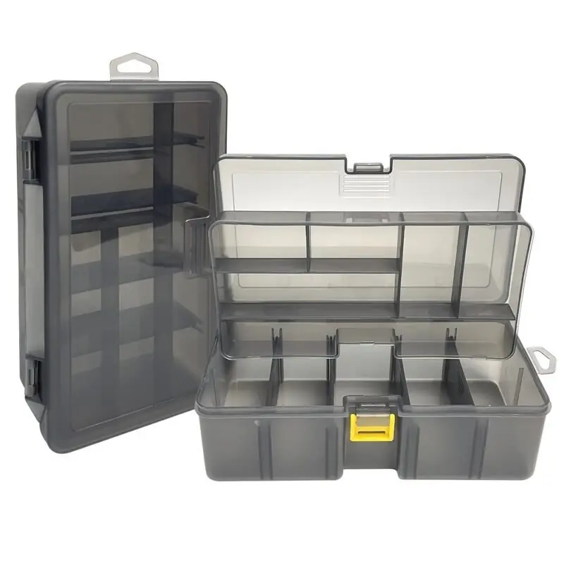 Doublelayer Plastic Fishing Lure Storage Box Multifunctional Tackle Organizer