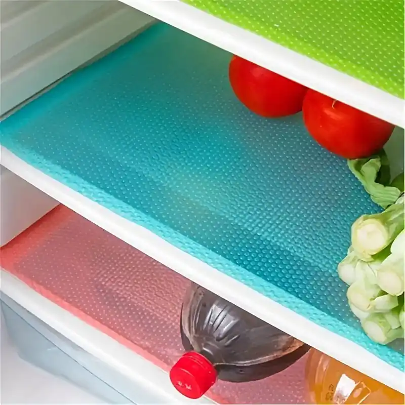4pcs Waterproof Oilproof Washable Refrigerator Shelf Liners Freezer Drawer Mats