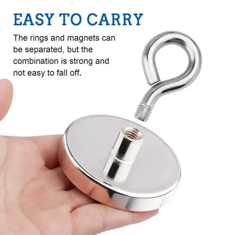 Ultra Strong 300 Lb Neodymium Fishing Magnet With Eyebolt For Treasure Hunting