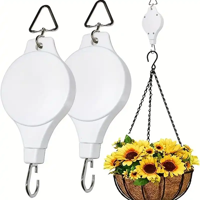 Heavyduty Retractable Plant Pulley Hanger Adjustable Height Indooroutdoor Use