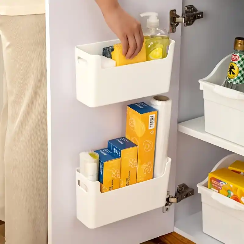 Punchfree Wallmounted Kitchen Organizer Storage Box Freshkeeping Film Holder
