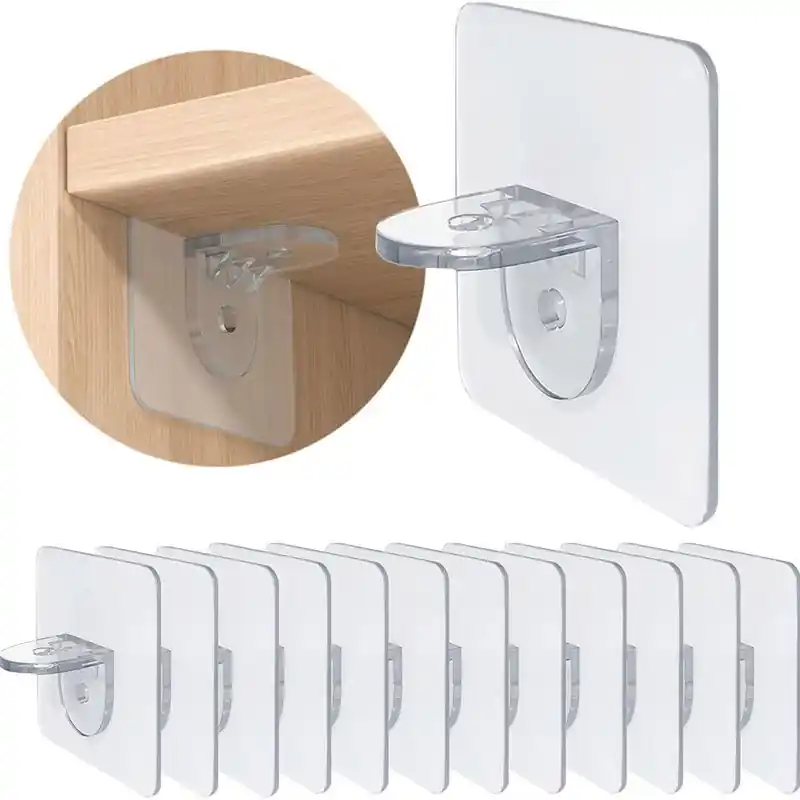 Durable 10pcs Shelf Support Pegs Adhesive Clips For Kitchen Cabinets