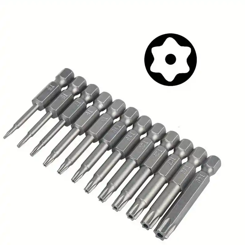 12pc T5t40 Torx Head Screwdriver Bit Set 14 Hex Shank