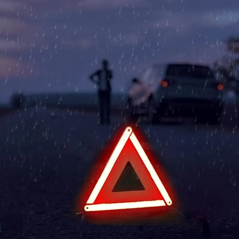 Highvisibility Roadside Emergency Reflective Safety Triangle Durable Floormount