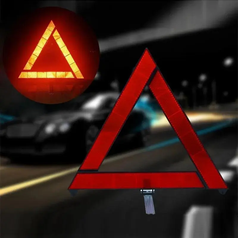 Red Reflective Car Emergency Breakdown Warning Triangle Safety Sign