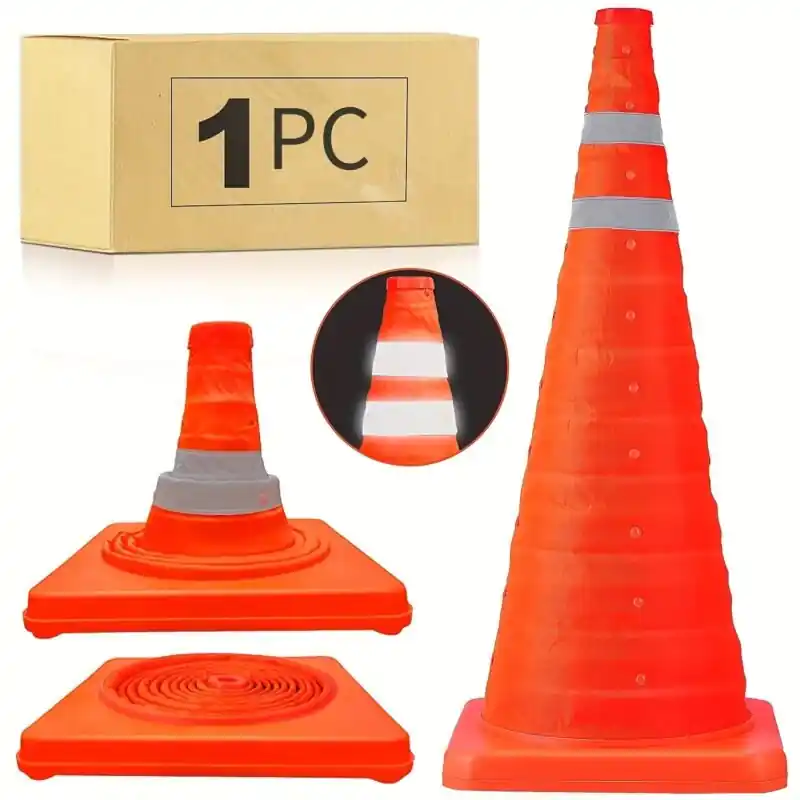 High Visibility Reflective Traffic Safety Cones Collapsible For Parking Training