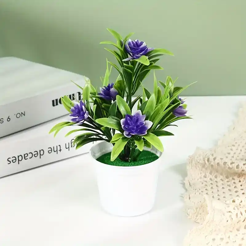 Artificial Lotus Flower With Green Leaves Home Hotel Garden Decor