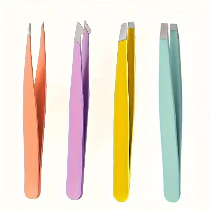 Precision Slantangled Tip Eyebrow Tweezers 1pc4pc Set For Facial Hair