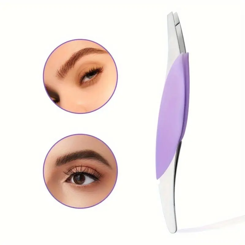 Professional Stainless Steel Precision Eyebrow Tweezer Softgrip Hair Removal Tool