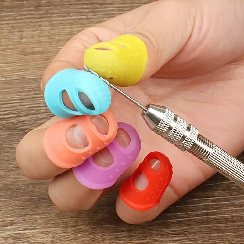 5pack Colorful Silicone Finger Protectors Reusable Safety Covers For Crafts Cooking