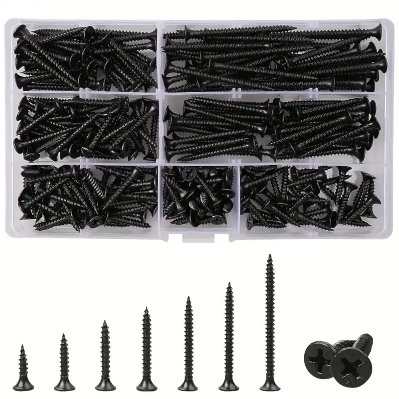 M35 Selftapping Woodworking Screws Kit Black Carbon Steel 230pcs