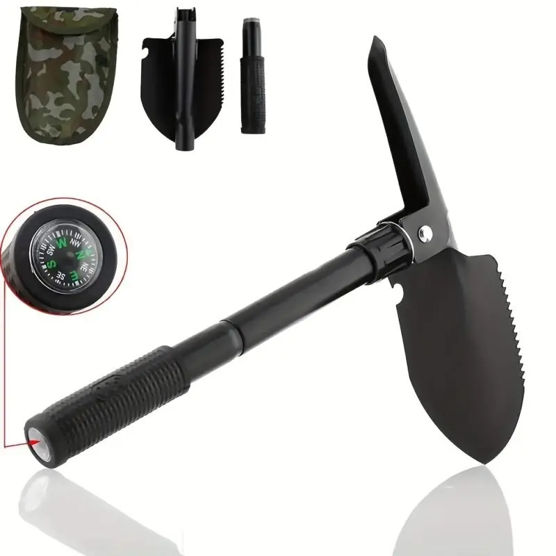 Compact Outdoor Folding Camping Shovel Multifunctional Hiking Survival Tool