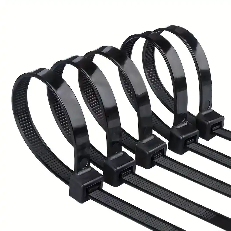 100pcs Heavyduty Black Nylon Selflocking Cable Ties Easy Snap Buckle