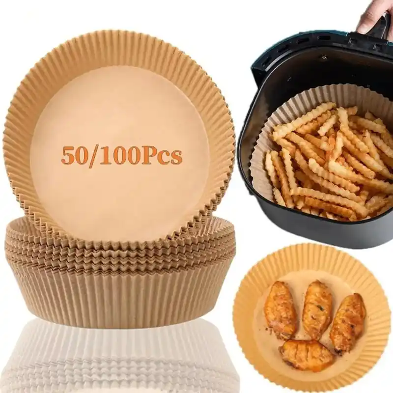 100pcs Nonstick Air Fryer Disposable Paper Liners For Baking Roasting