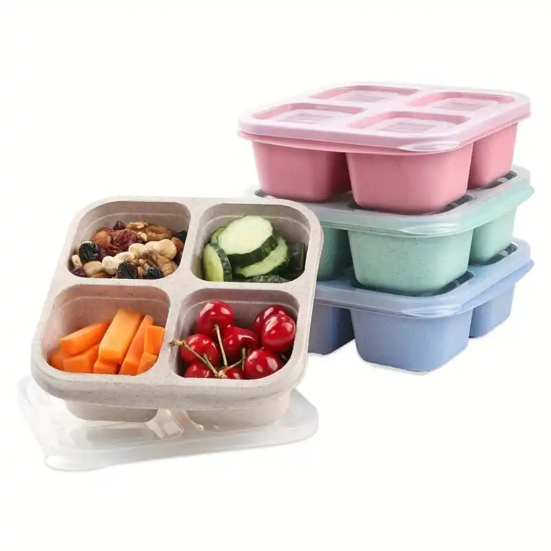 4compartment Bpafree Bento Lunch Box Reusable Snack Containers For Adults