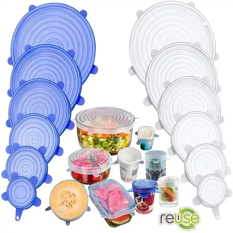 Reusable Silicone Stretch Lids Bpafree Food Storage Covers Set