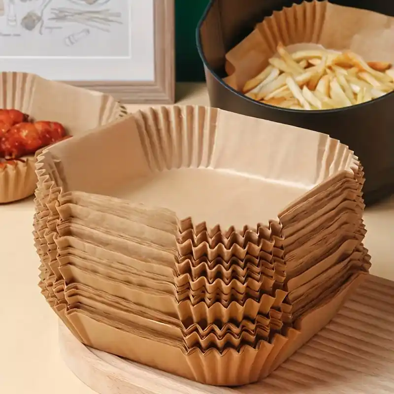50pcs Nonstick Air Fryer Square Liners Baking Roasting Microwave
