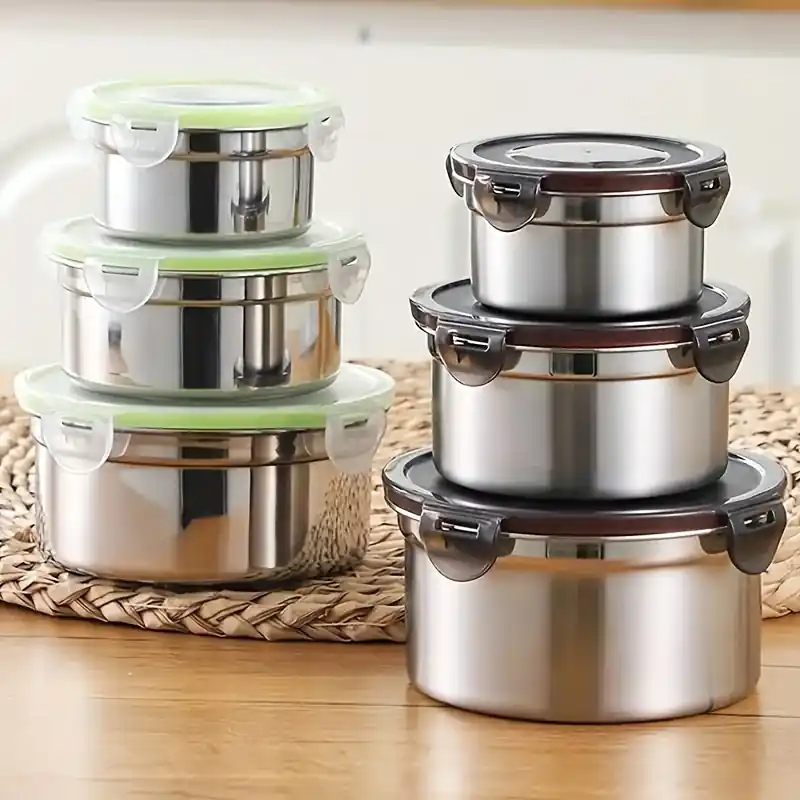 Leakproof Stainless Steel Food Storage Containers Set Reusable Ecofriendly