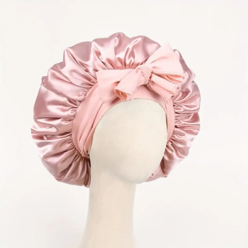 Unisex Satin Silk Sleep Bonnet Adjustable Comfort Hair Protection
