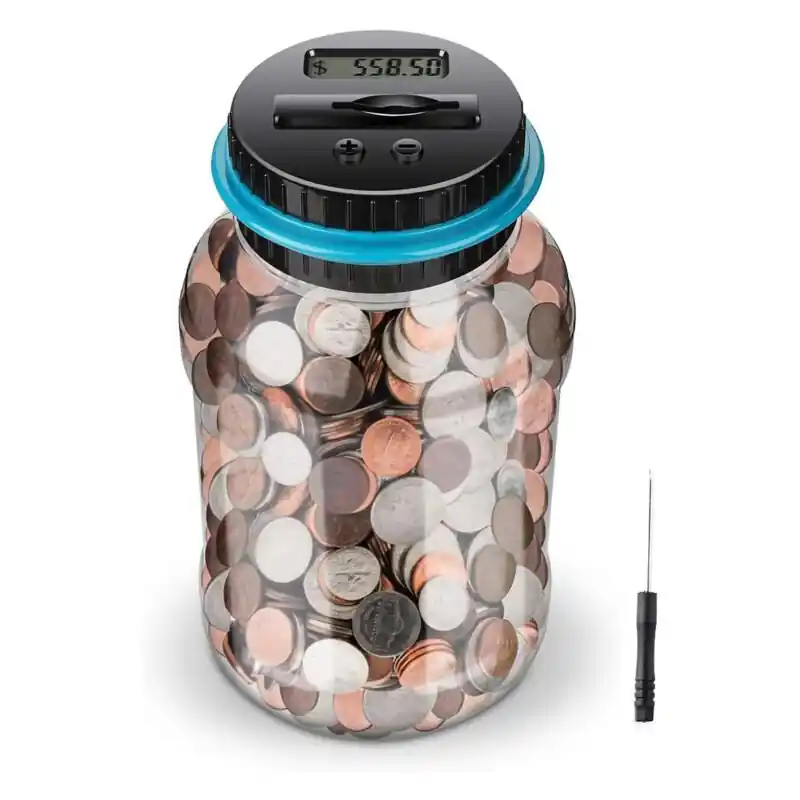 Kids Digital Coin Counting Jar Fun Educational Money Saving Bank