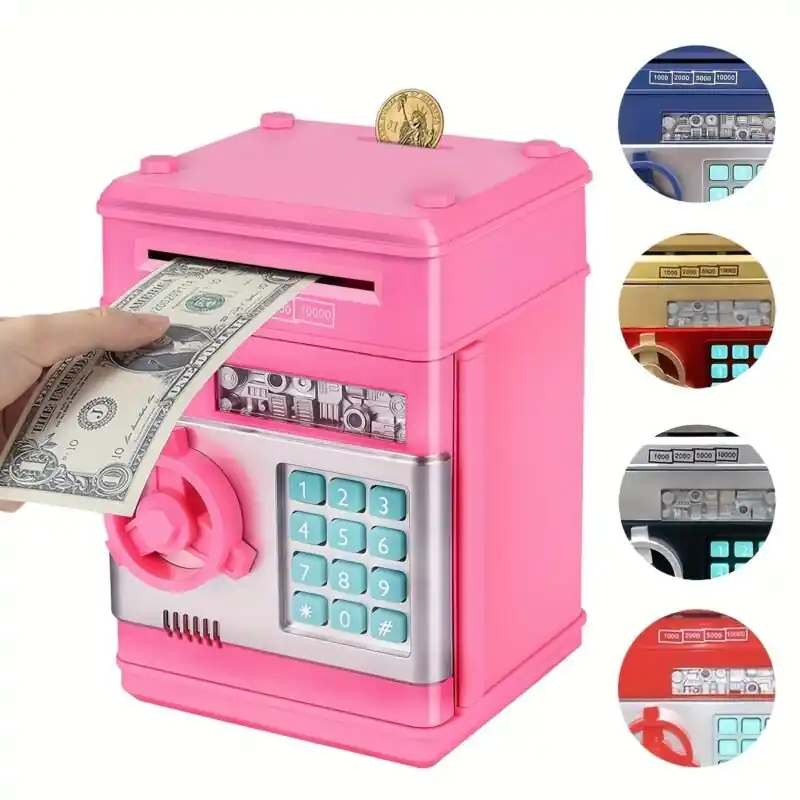 Secure Electronic Piggy Bank For Kids Password Protected Automatic Money Slot