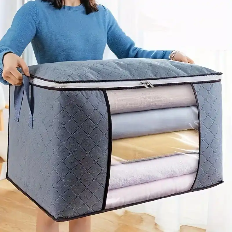 Extralarge Clothes Storage Bag With Reinforced Handles And Sturdy Zipper