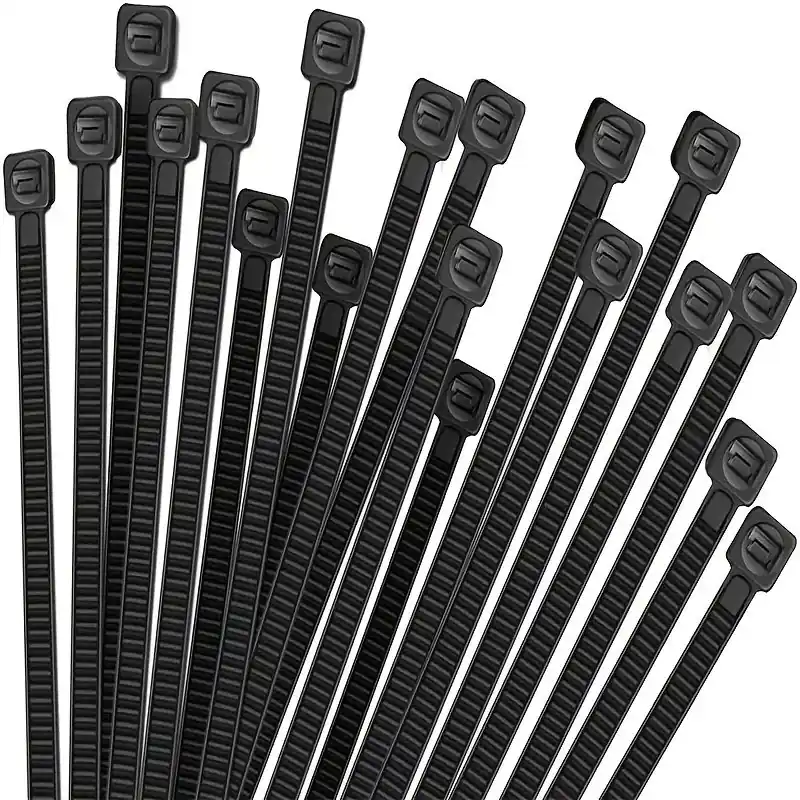 100pcs Heavy Duty 12inch Black Nylon Cable Zip Ties 50lb Strength