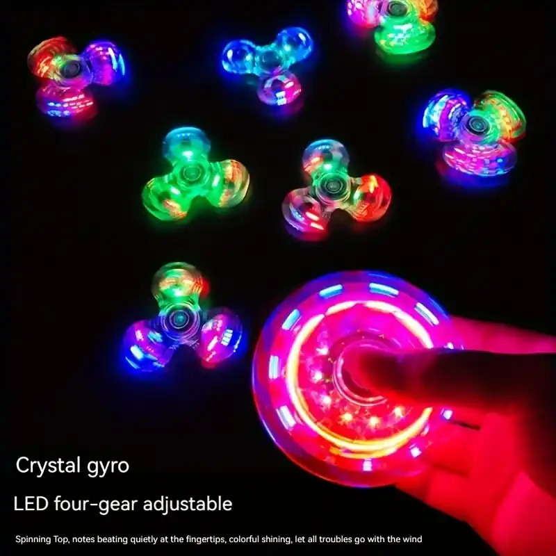 Crystal Luminous Led Light Up Spinner Glow In Dark Edc Toy
