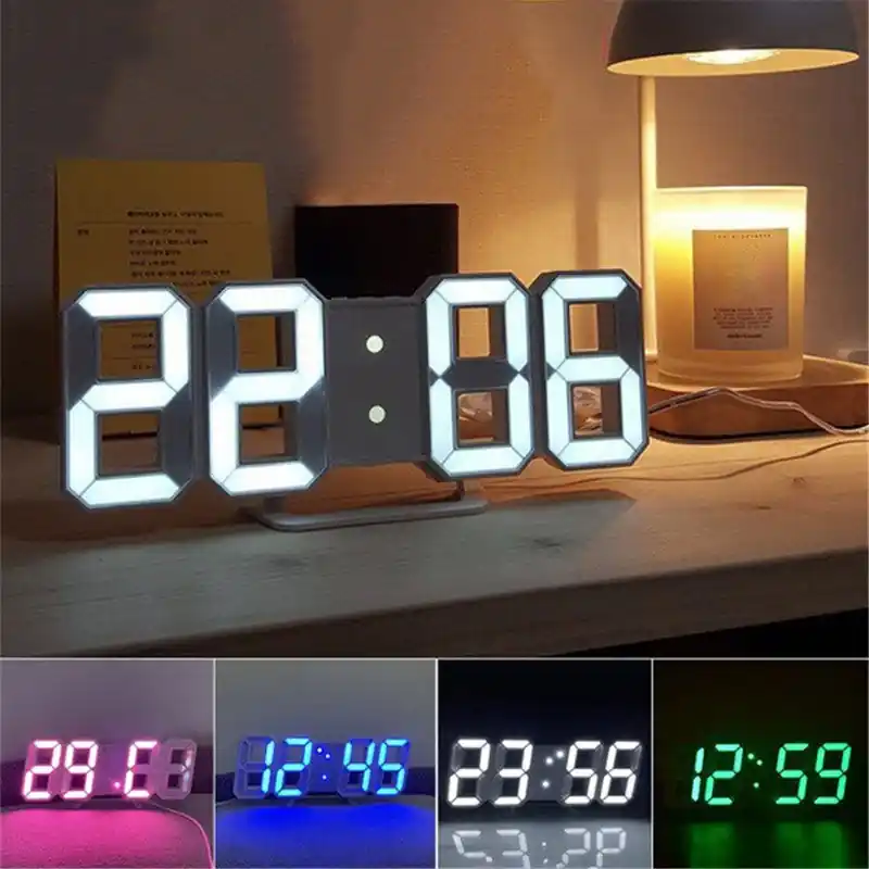 Modern 3d Led Digital Clock Stylish Bedroom Home Decor Timepiece