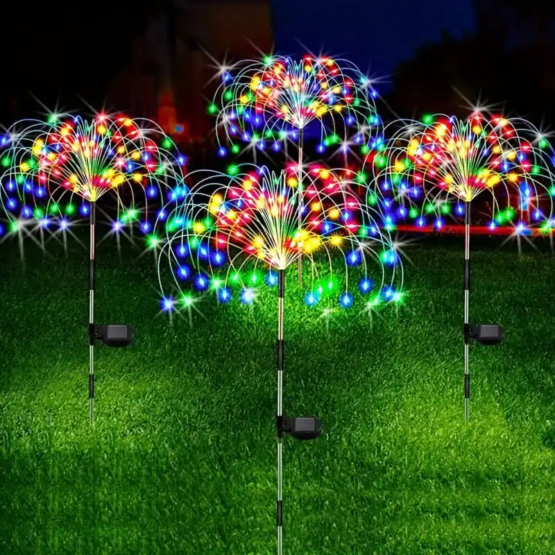 Solar Garden Firework Lights 8 Modes Led Weatherproof Outdoor Decoration