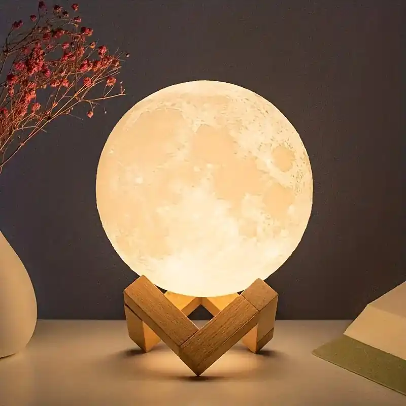 1pc Led 3d Moon Lamp Perfect Night Light Gift For All Occasions