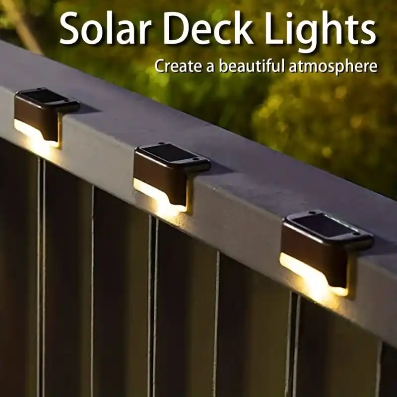 4pack Solar Led Deck Lights Waterproof Warm Outdoor Illumination For Steps