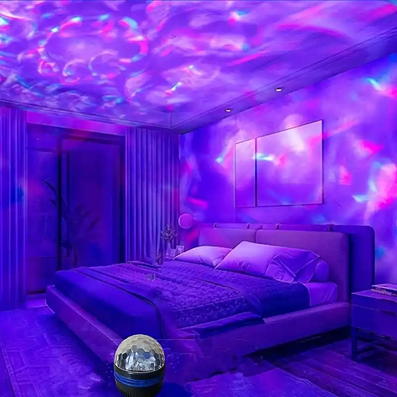 7color Star Galaxy Ocean Wave Projector Night Light With Remote