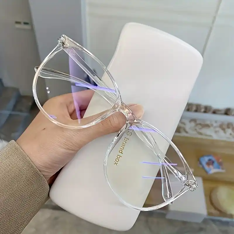 Mens Large Round Transparent Fashion Glasses Frame Ideal Gift Choice
