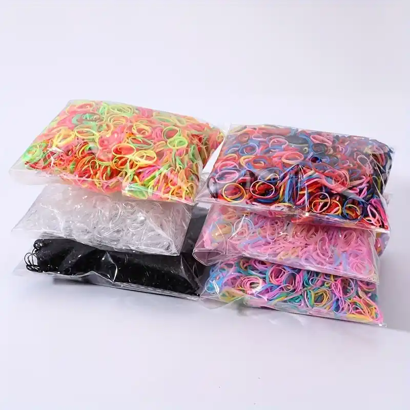 1000pcs Colorful Mini Elastic Hair Ties For Girls Holiday Gift Set