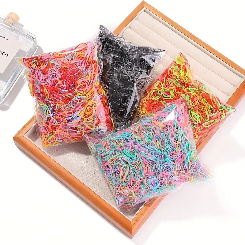 1500pc Multicolor Hair Bands For Girls 314 Gentle Elastic Easytie