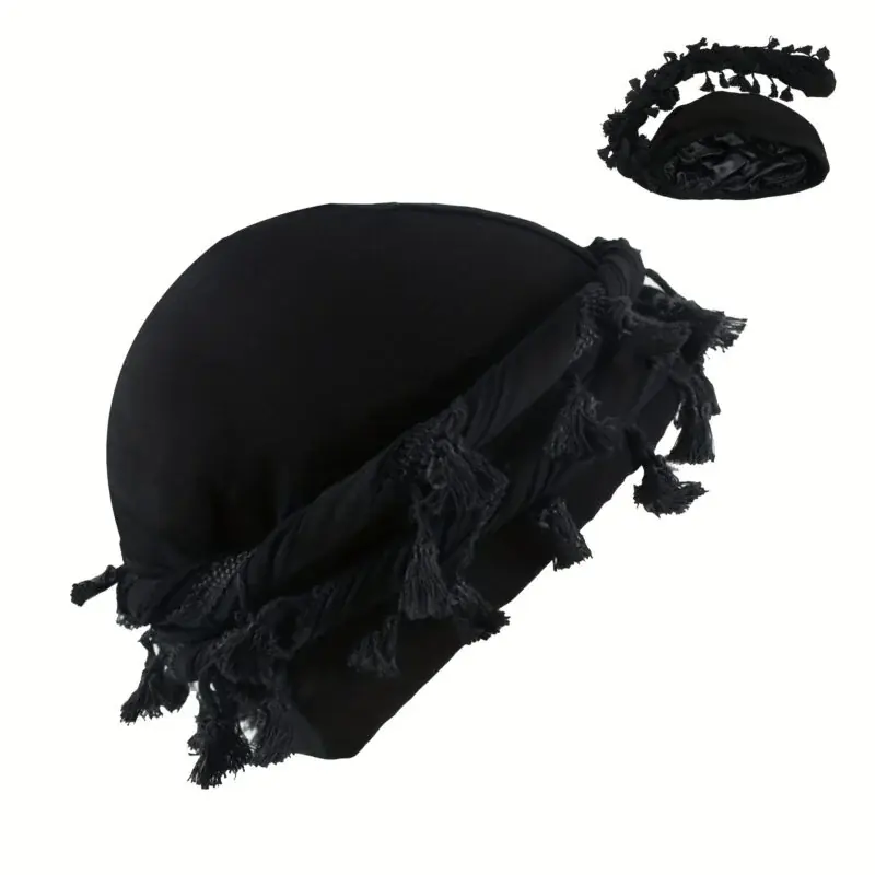 Mens Silky Satin Lined Turban Headwrap Hair Accessory