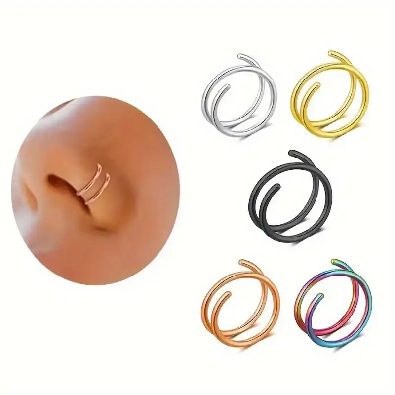 Stainless Steel Mens Body Jewelry Nose Lip Ear Rings 15 Pcs