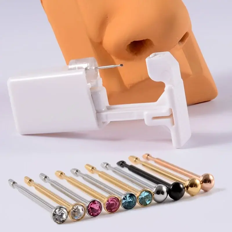 Safe Easy Portable Ear Nose Piercing Kit With Studs Tool