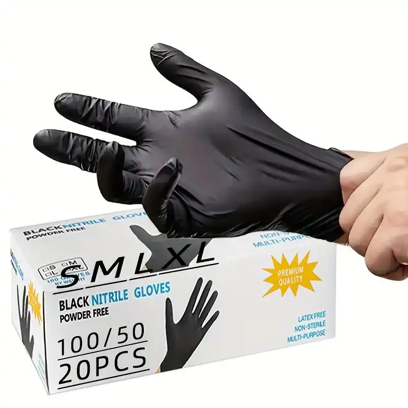 Multipurpose Black Disposable Nitrile Gloves Kitchen Tattoo Cleaning Oilfree