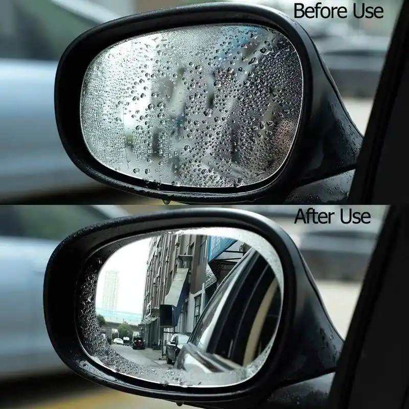 2pcs Antirain Clear Film Stickers For Car Rear Lenses Protection
