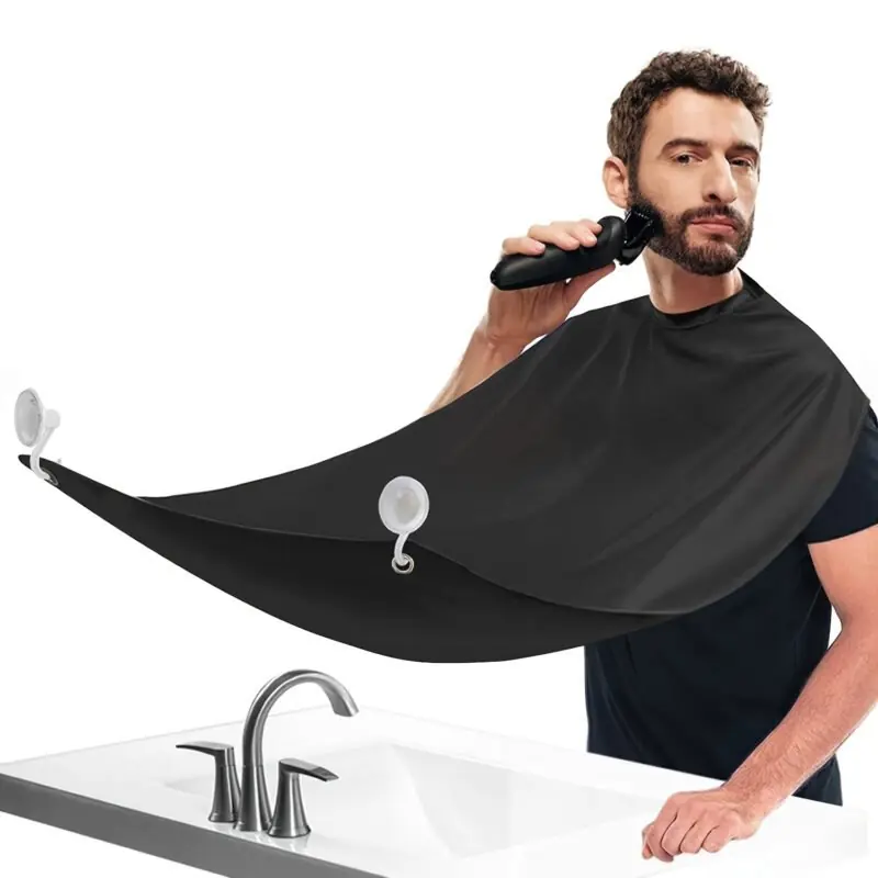 Mens Waterproof Beard Bib Nonstick Shaving Apron With Suction Cups